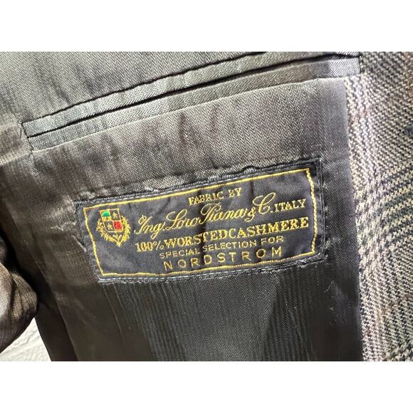 42 R Samelsohn Loro Piana Nordstrom 100% Cashmere Plaid Sport Coat Blazer Jacket - Picture 8 of 11
